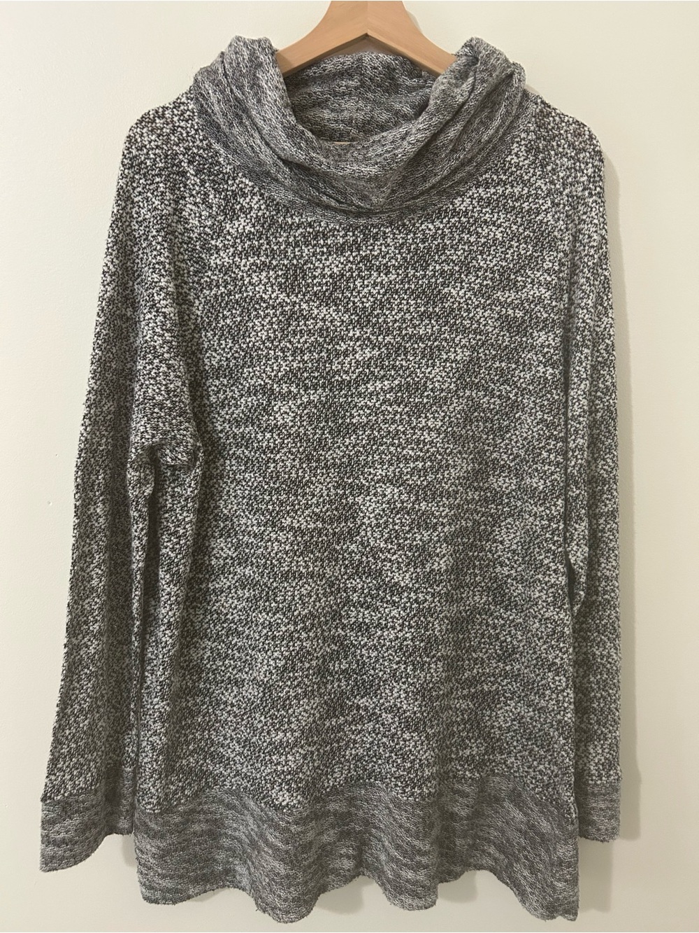 LOFT Outlet Lounge Marled Cowl Neck High Low Tunic Sweater Top XL